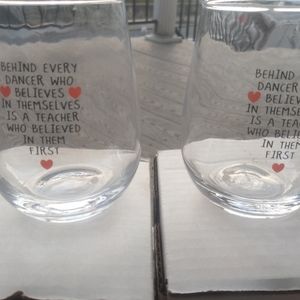 Dance teacher wine glass set